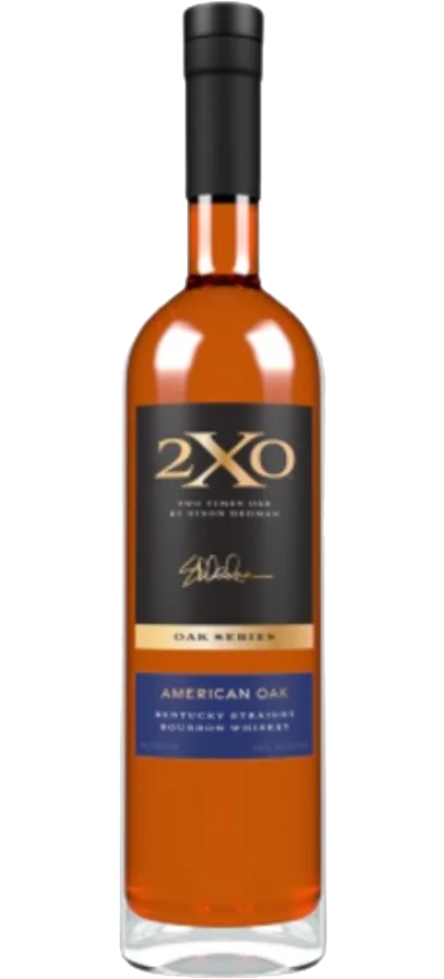 Bottle of 2XO Bourbon Straight American Oak Series Kentucky 750ml, featuring a sleek design with a rich amber liquid, highlighting premium small batch Kentucky bourbon.