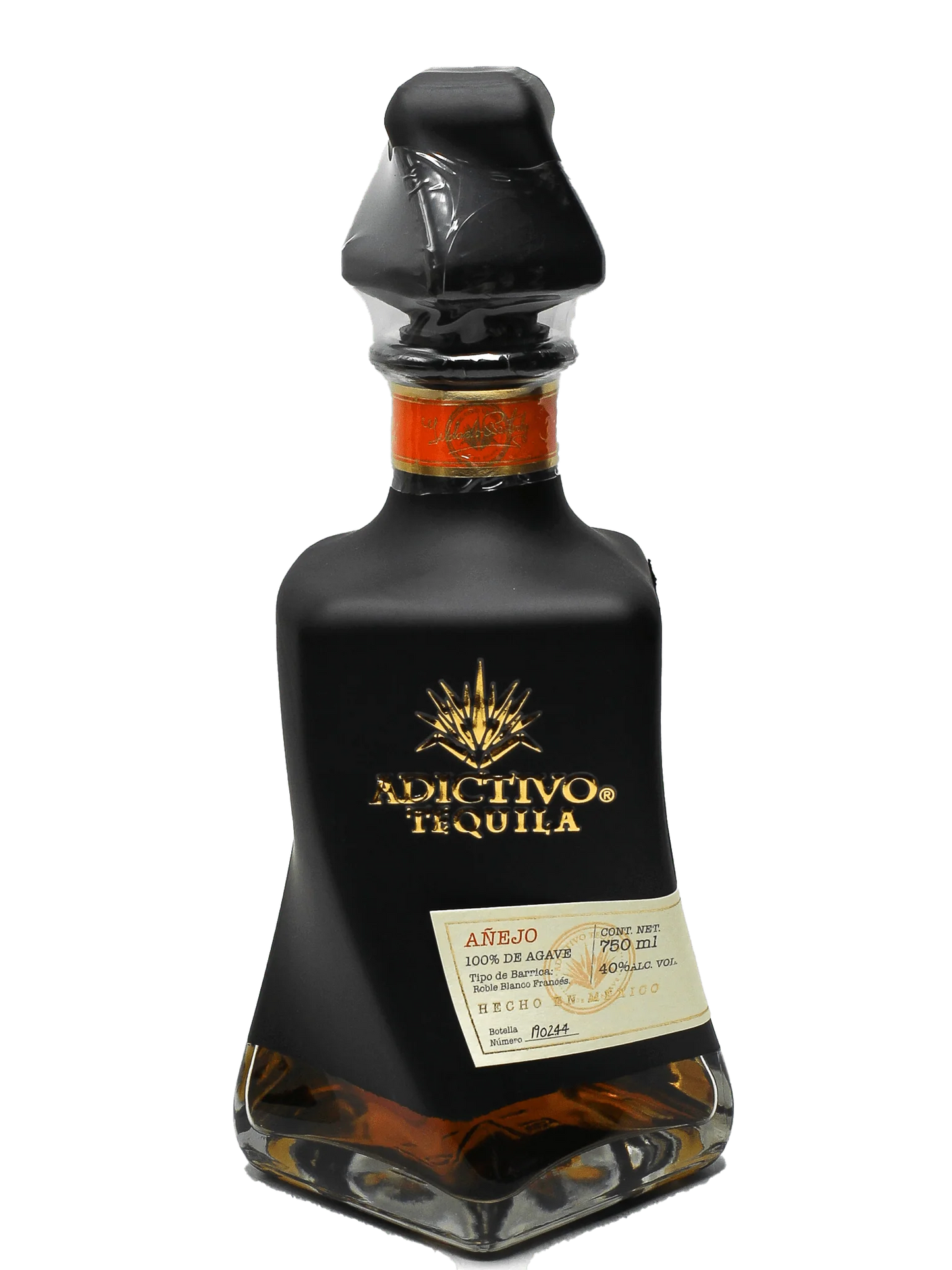 ADICTIVO TEQUILA EXTRA ANEJO BLACK BOTTLE 1.75LI LIQ