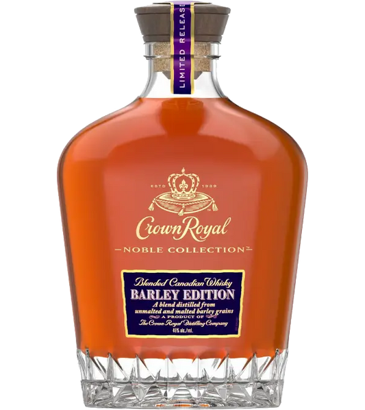 Crown Royal Noble Collection Whisky Barley Edition Limited Release Canada 750ML, featuring an elegantly shaped bottle with detailed labeling, highlighting its unique barley infusion and exclusivity.