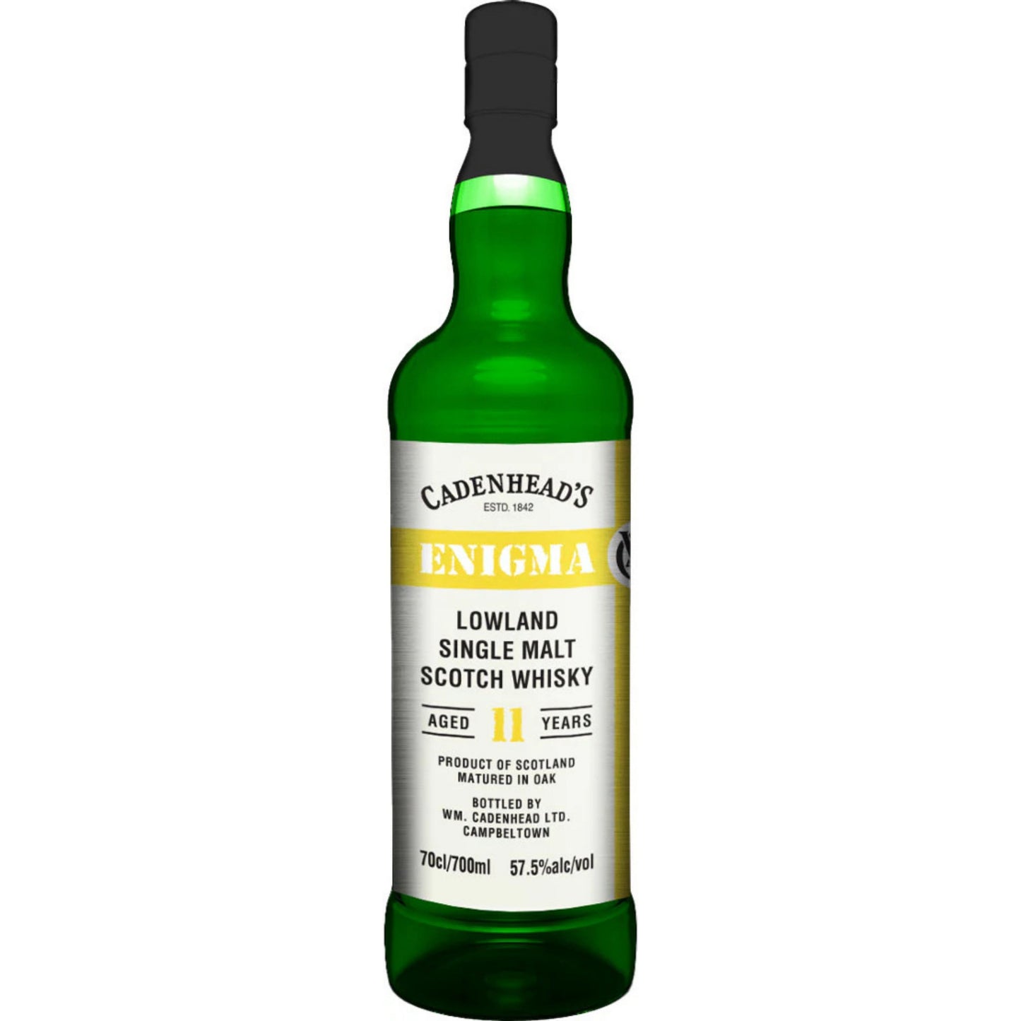 CADENHEADS SCOTCH SINGLE MALT LIMITED ENIGMA EDITION MATURED IN OAK LOWLAND CAMPBELTOWN 11YR 700ML LIQ