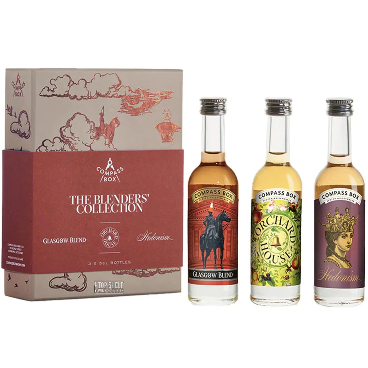 COMPASS BOX SCOTCH THE BLENDERS COLLECTION ( GLASGOW, ORCHARD HOUSE, HEDONIMS) 3X50ML LIQ