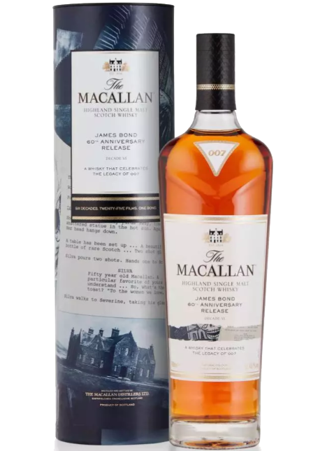 MACALLAN JAMES BOND SCOTCH SINGLE MALT 60TH ANNIVERSARY DECADE 6 EDITION 700ML LIQ