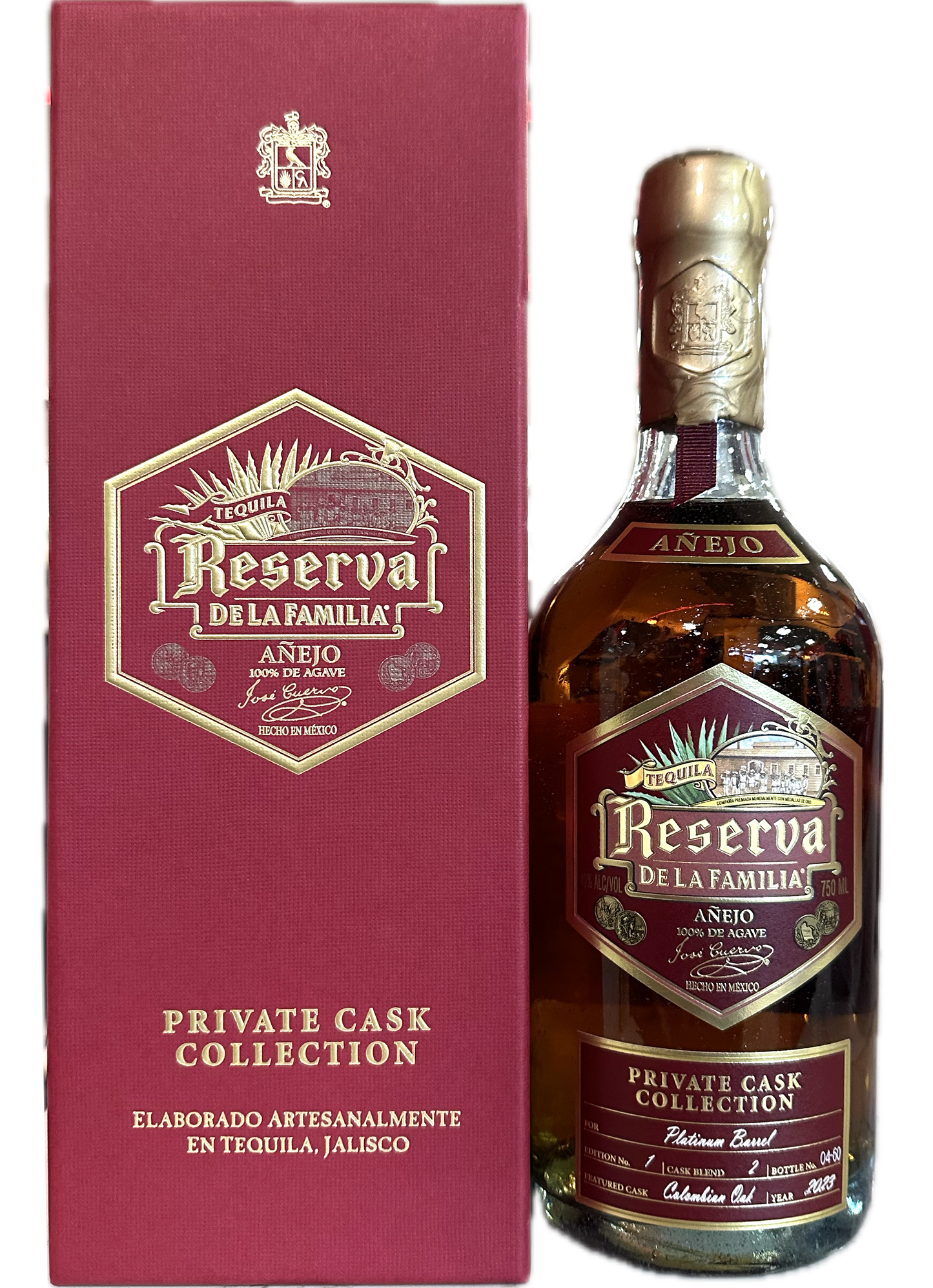 JOSE CUERVO TEQUILA ANEJO RESERVA DE LA FAMILIA PRIVATE PLATINUM BARREL SELECTION 750ML LIQ