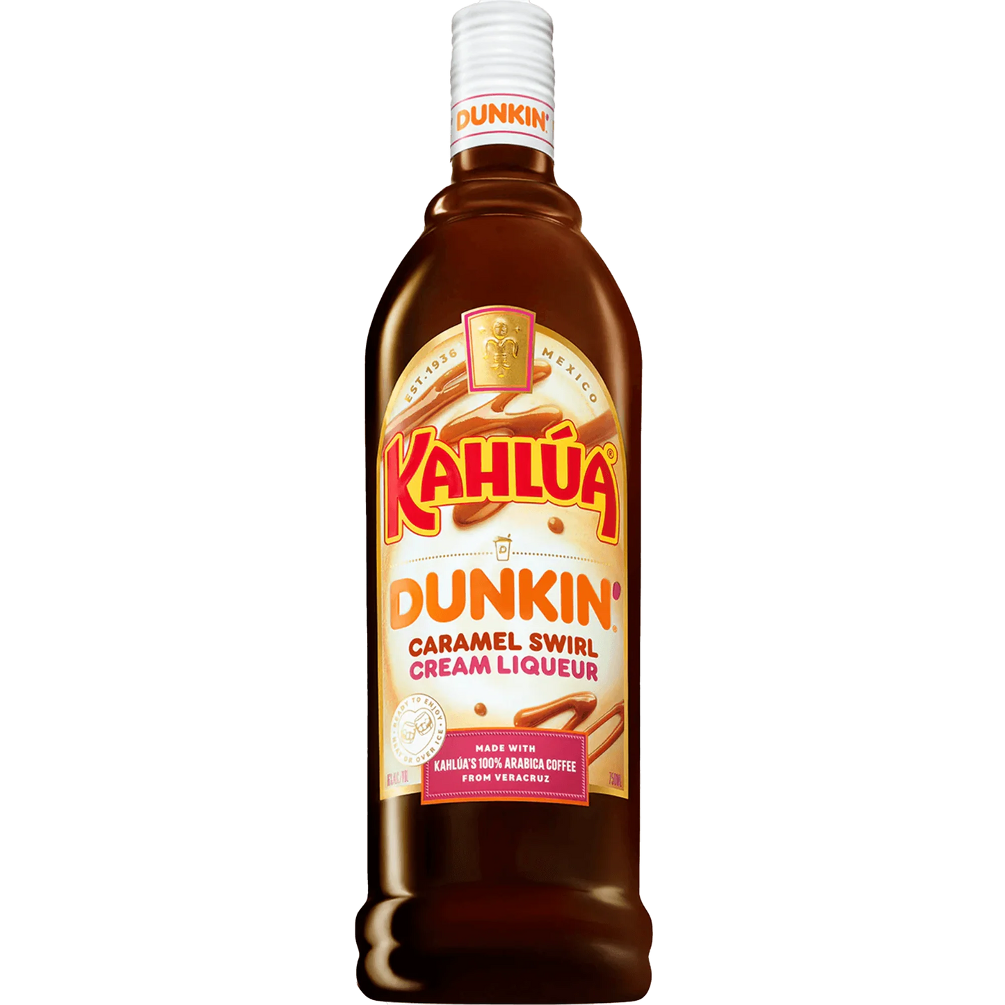 KAHLUA LIQUEUR DUNKIN EDITION CARAMEL SWIRL COFFEE MEXICO 750ML LIQ