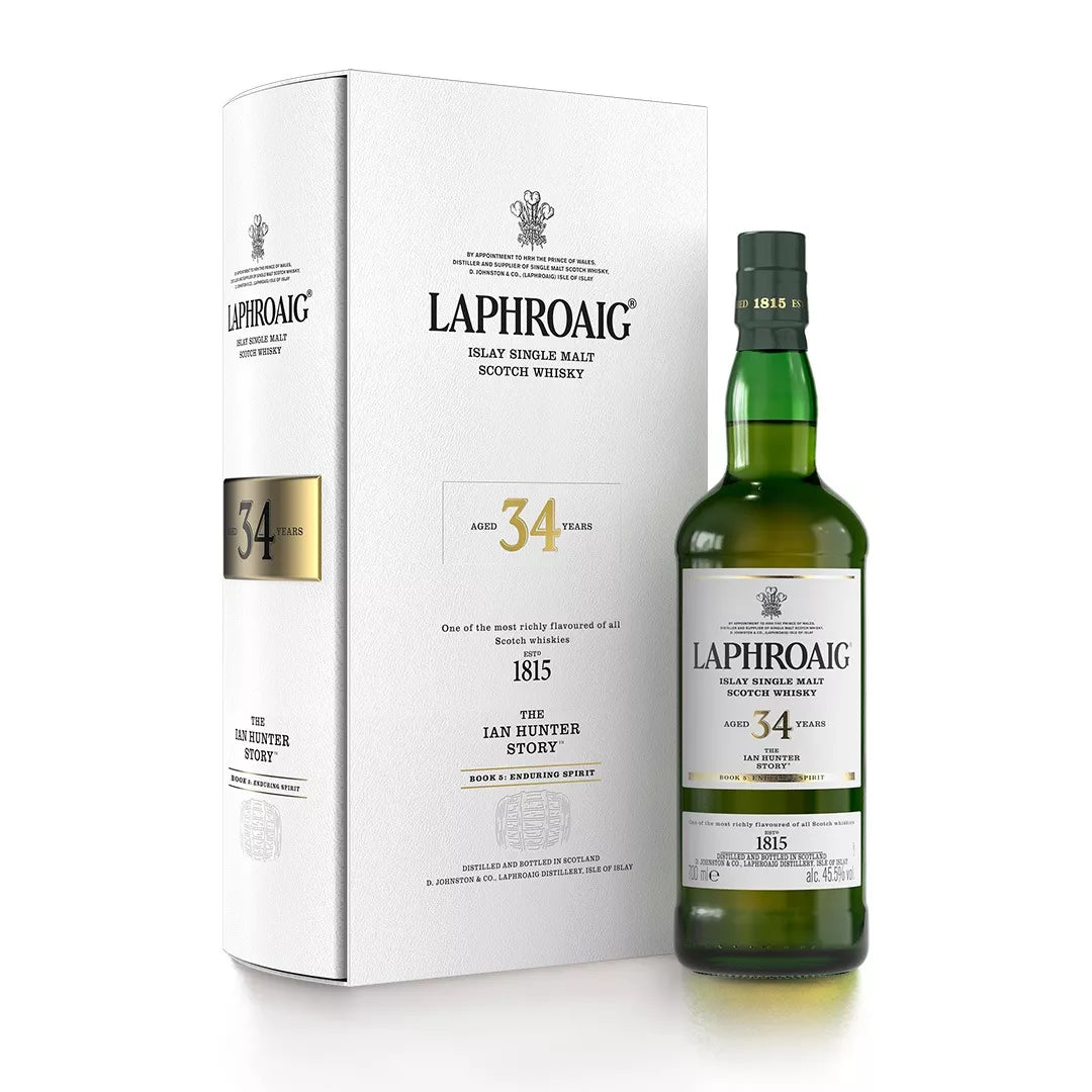LAPHROAIG SCOTCH SINGLE MALT 34YR THE IAN HUNTER STORY BOOK 5 ISLAY 750ML LIQ
