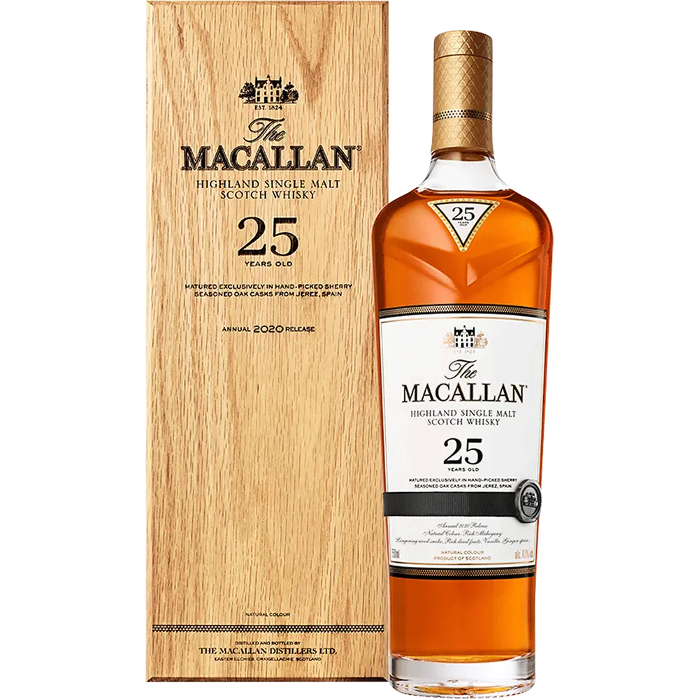 Macallan Scotch Single Malt Sherry Cask 86PF 25YR 750ML - Remedy Macallan Scotch Single Malt Sherry Cask 86PF 25YR 750ML - Remedy