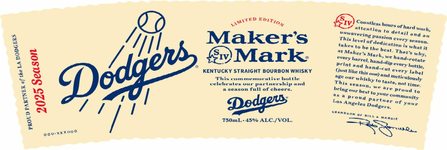 MAKERS MARK BOURBON STRAIGHT LIMITED DODGERS EDITION KENTUCKY 750ML LIQ