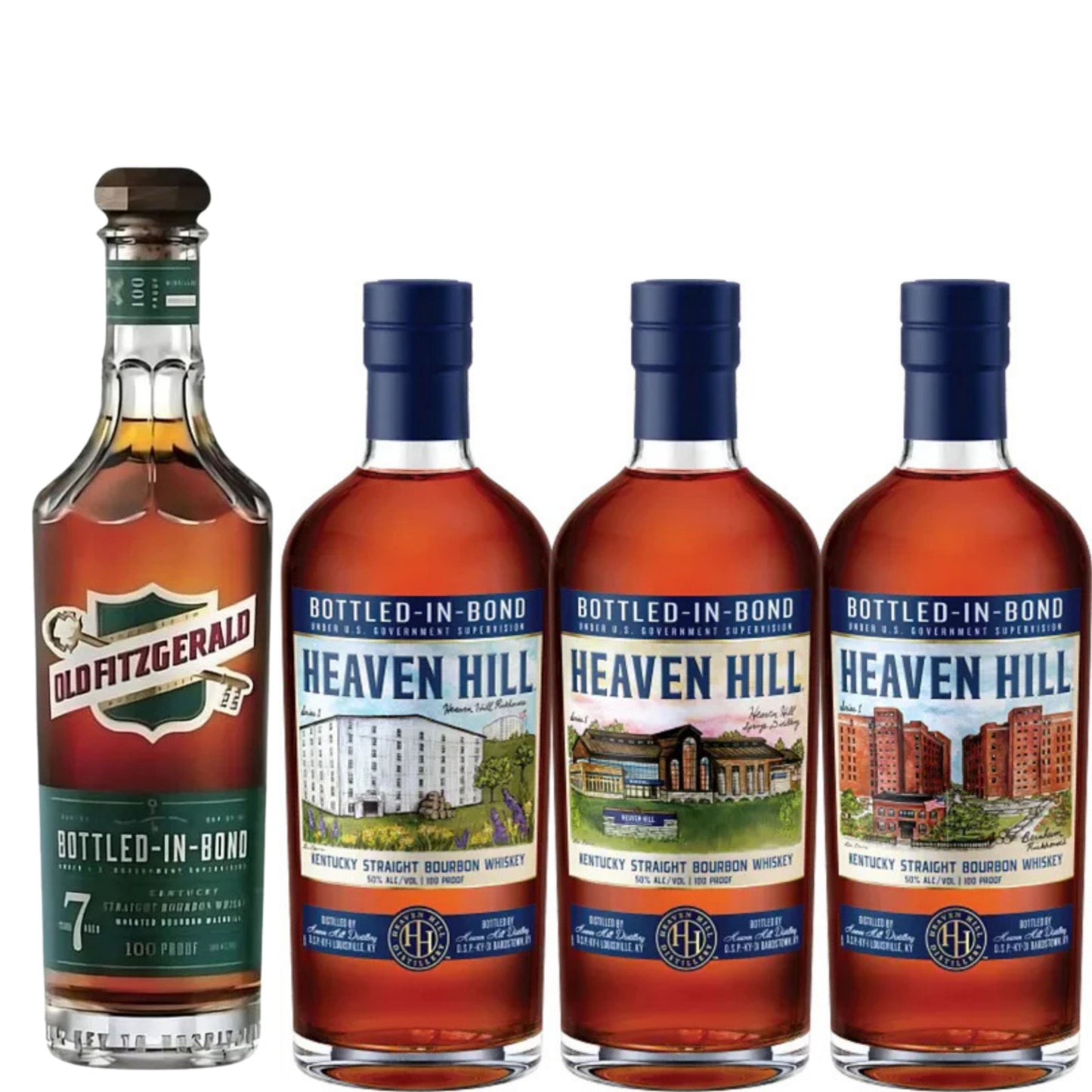 Old Fitzgerald Bourbon 7YR 700ML + 1 Heaven Hill Bourbon Artist Series 750ML