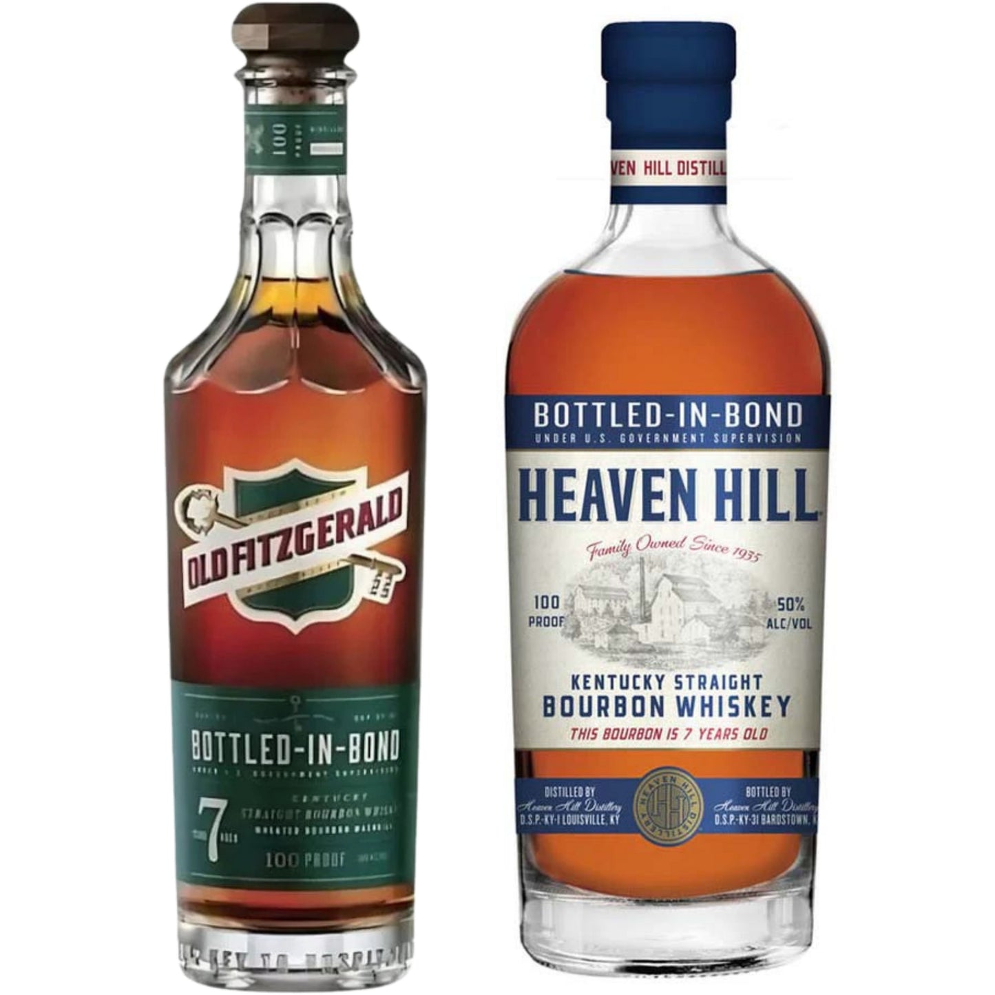 Old Fitzgerald Bourbon 7YR 700ML + Heaven Hill Bourbon 7YR 750ML