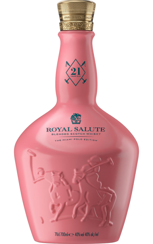 CHIVAS BROTHERS ROYAL SALUTE SCOTCH BLENDED THE MIAMI POLO EDITION 21YR 750ML