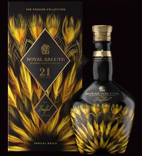 CHIVAS BROTHERS ROYAL SALUTE X HARRIS REED SCOTCH BLENDED LIMITED FASHION EDITION TAN BOTTLE 21YR 700ML LIQ