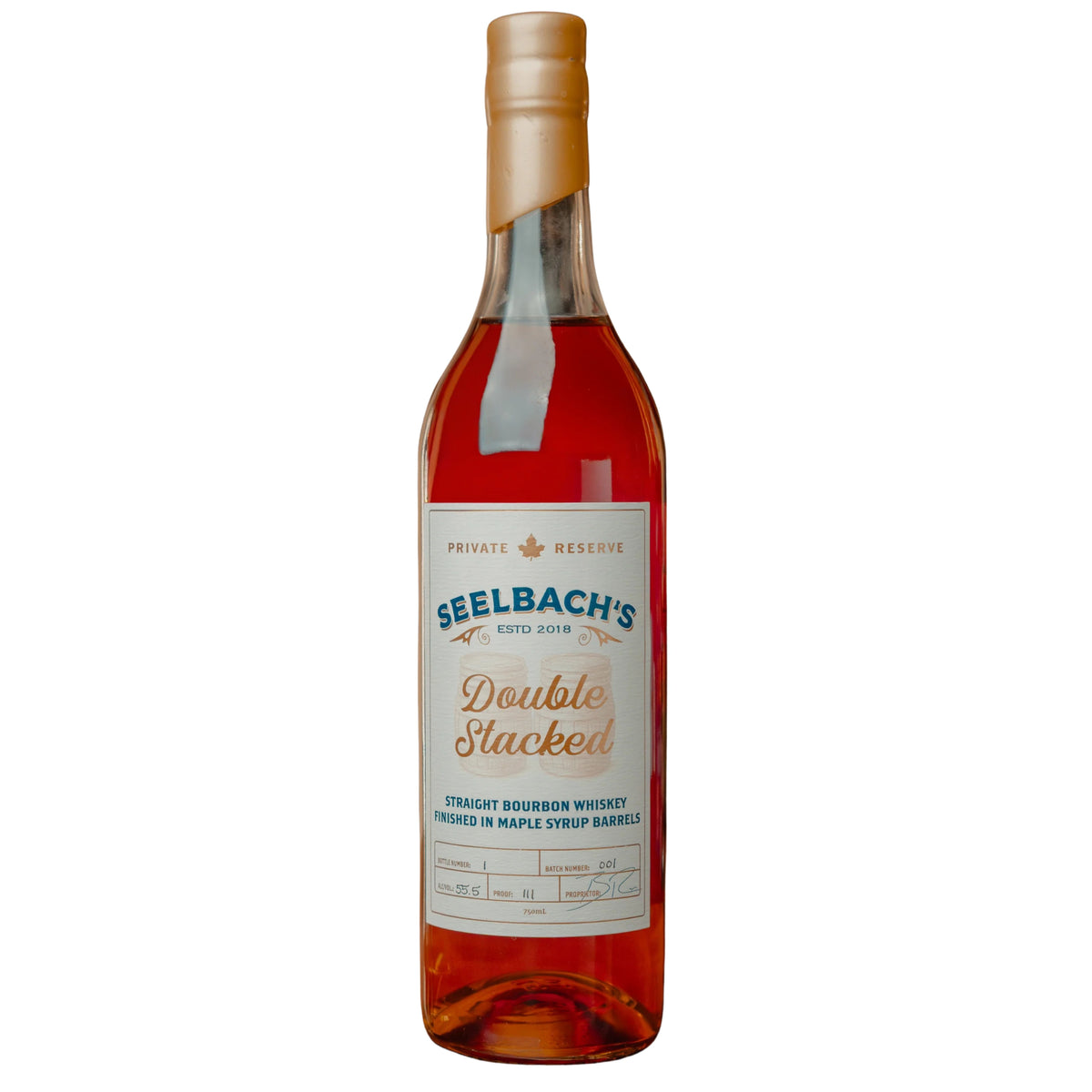 SEELBACHS DOUBLE STACKED BOURBON PRIVATE RESERVE FINISHED IN MAPLE SYRUP BARRELS KENTUCKY 750ML