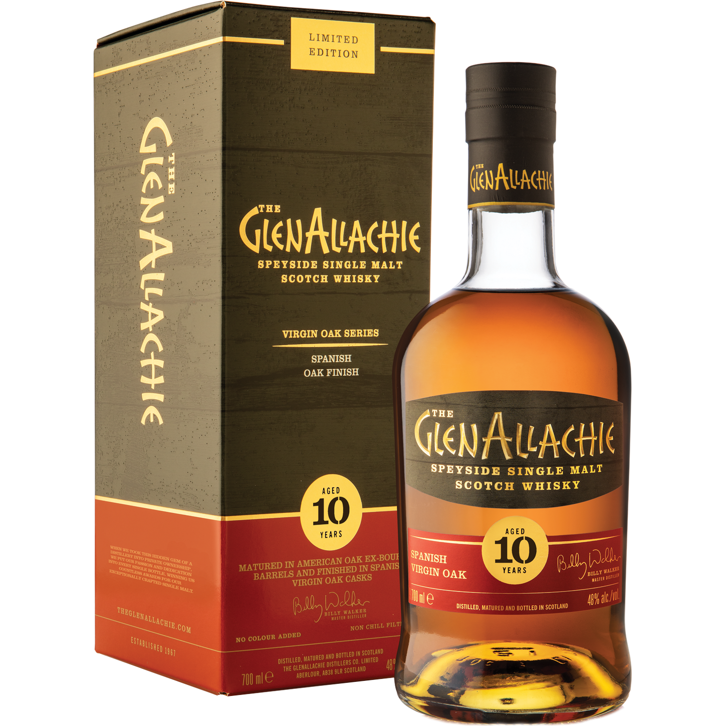 GLENALLACHIE SCOTCH SINGLE MALT VIRGIN SPANISH OAK FINISH SPEYSIDE 10YR 700ML LIQ