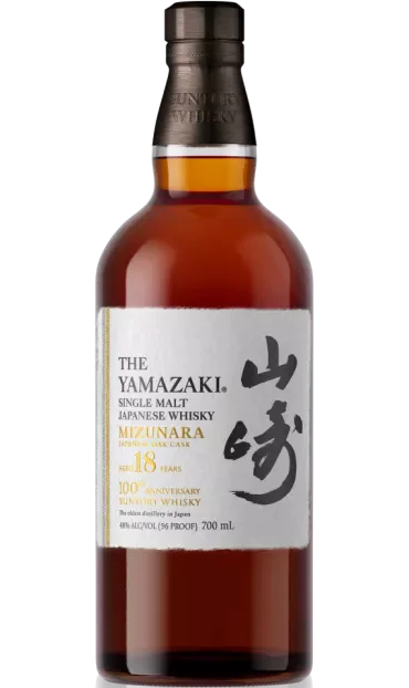 THE YAMAZAKI WHISKEY SINGLE MALT MIZUNARA CASK JAPANESE 18YR 100TH ANNIVESARY EDITION 700ML