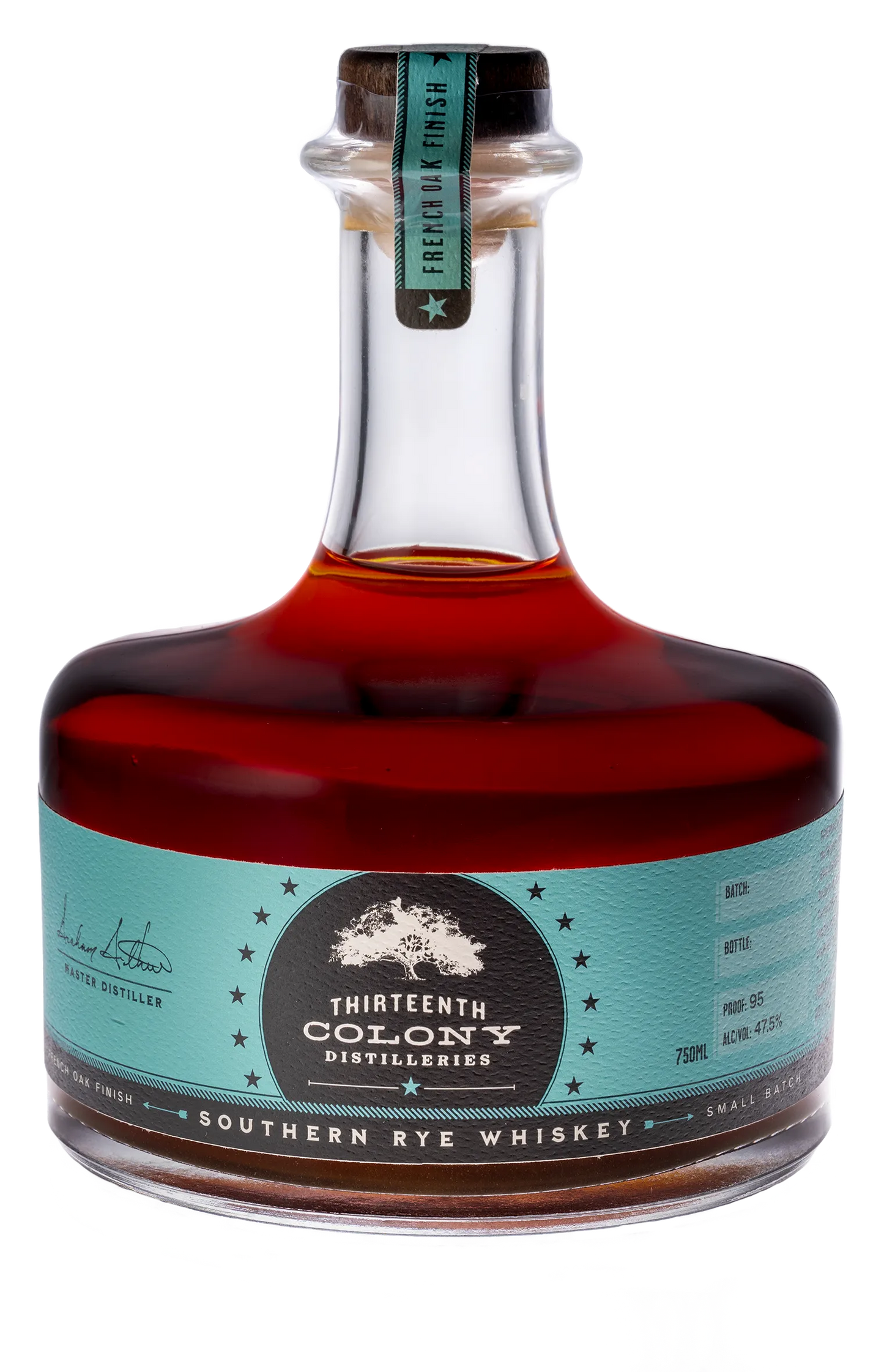 THIRTEENTH COLONY WHISKEY RYE SMALL BATCH FRENCH OAK FINISH GEORGIA 750ML LIQ