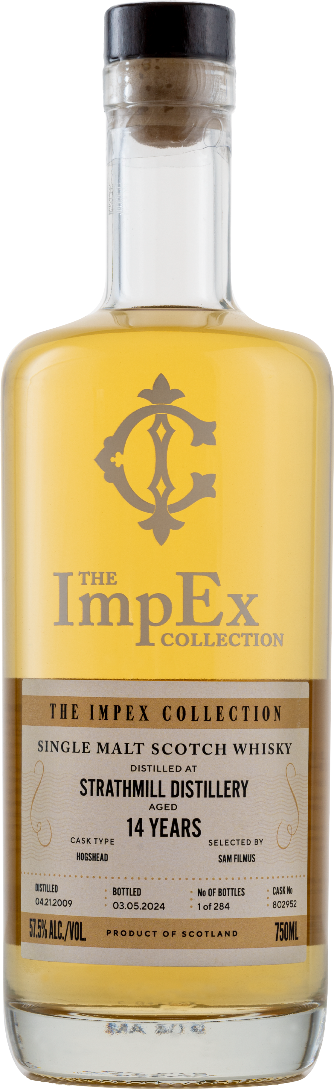 THE IMPEX COLLECTION SCOTCH SINGLE MALT STRAHMILL DISTILLERY 14YR 750ML LIQ