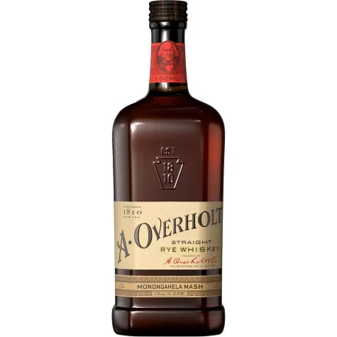 A OVERHOLT WHISKEY STRAIGHT RYE MONONGAHELA MASH 4YR KENTUCKY 750ML LIQ