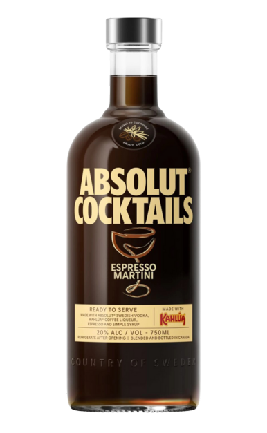 ABSOLUT VODKA COCKTAILS ESPRESSO MARTINI RTD 750ML LIQ