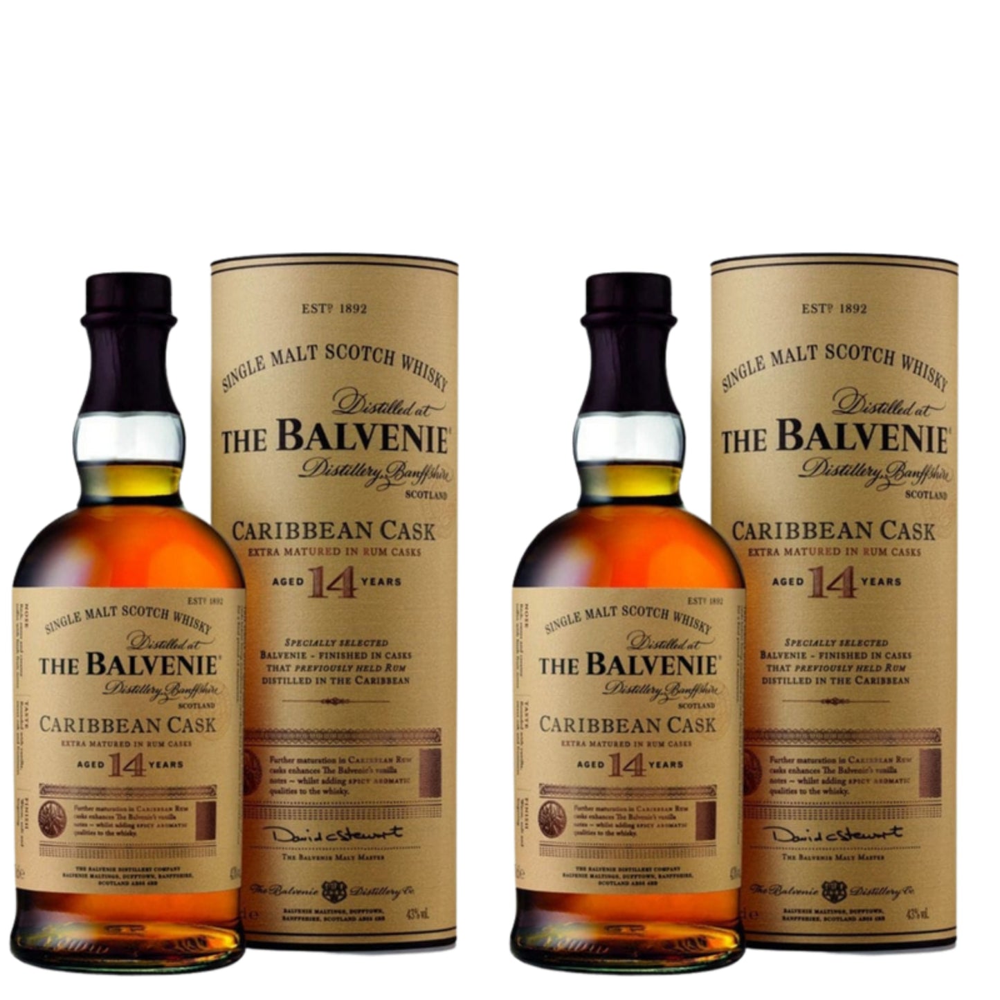 Balvenie Scotch Single Malt 14YR 200ML 2 Bottle Bundle