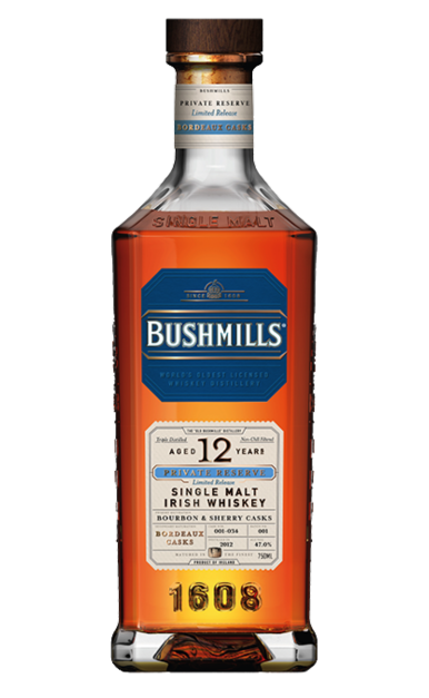 BUSHMILLS WHISKEY SINGLE MALT BORDEAUX CASKS PRIVATE RESERVE LIMITED RELEASE IRISH 12YR 750ML LIQ