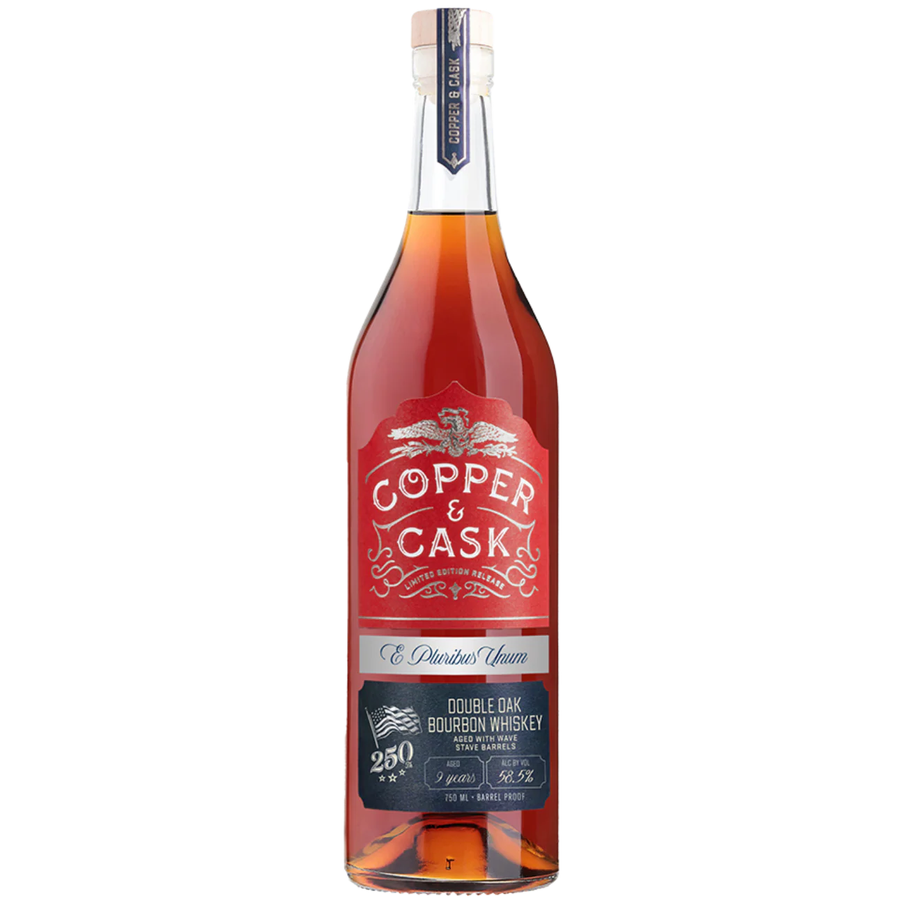 COPPER & CASK BOURBON DOUBLE OAK LIMITED AMERICA 250TH ANNIVERSARY RELEASE 9YR INDIANA 750ML