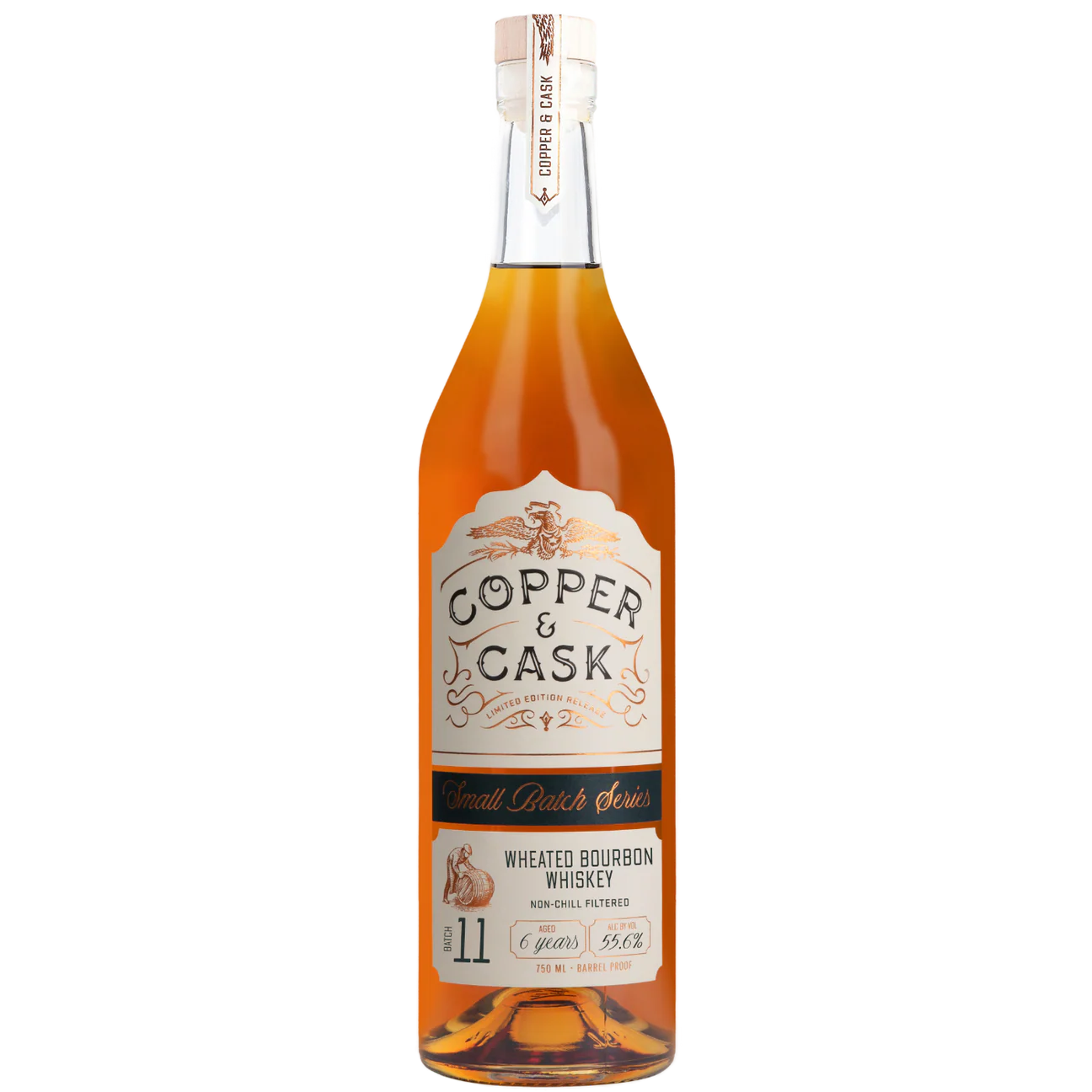 COPPER & CASK BOURBON WHEATED SMALL BATCH SERIES BARREL PROOF INDIANA 6YR 750ML LIQ