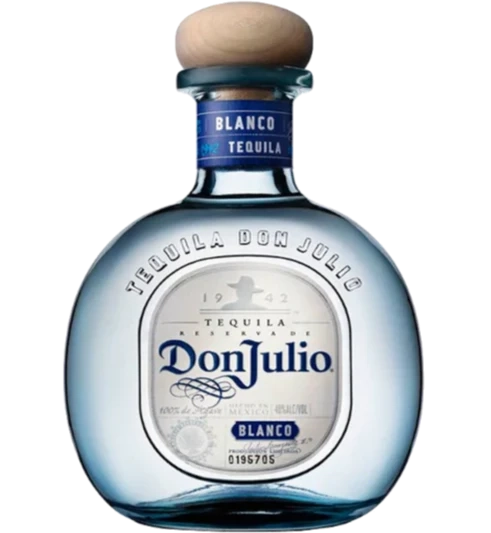 Elegant Don Julio Tequila Blanco 750ML bottle, showcasing its clear, pure tequila against a simple background, emphasizing premium quality