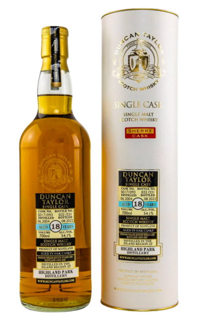 DUNCAN TAYLOR HIGHLAND PARK SCOTCH SINGLE MALT SINGLE SHERRY CASK 18YR 750ML LIQ