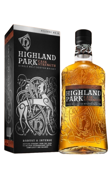 HIGHLAND PARK SCOTCH SINGLE MALT RELEASE NO 5 CASK STRENGTH ROBUST & INTENSE 750ML LIQ