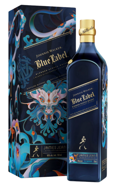 JOHNNIE WALKER BLUE LABEL SCOTCH BLENDED YEAR OF WOOD DRAGON X JAMES JEAN LIMITED EDITION 750ML LIQ