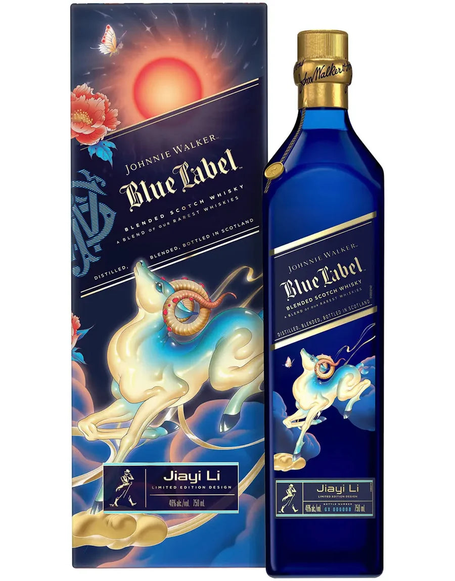 JOHNNIE WALKER BLUE LABEL SCOTCH BLENDED LIMITED LUNAR YEAR OF THE GOAT EDITION 750ML