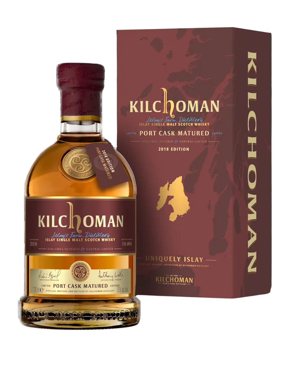 KILCHOMAN SCOTCH SINGLE MALT PORT CASK MATURED ISLAY 700ML