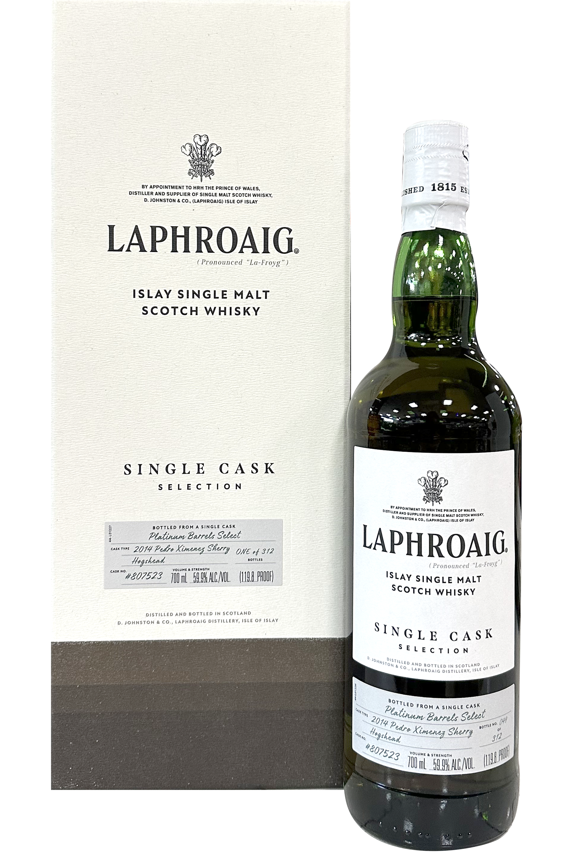 LAPHROAIG SCOTCH SINGLE MALT LIMITED SINGLE CASK SELECTION PX LAPHROAIG SCOTCH SINGLE MALT LIMITED SINGLE CASK SELECTION PX