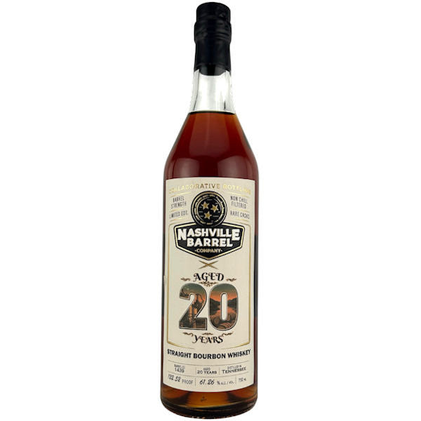 NASHVILLE BOURBON CO BOURBON BARREL STRENGTH COLLABORATIVE BOTTLING TENNESSEE 20YR 750ML LIQ