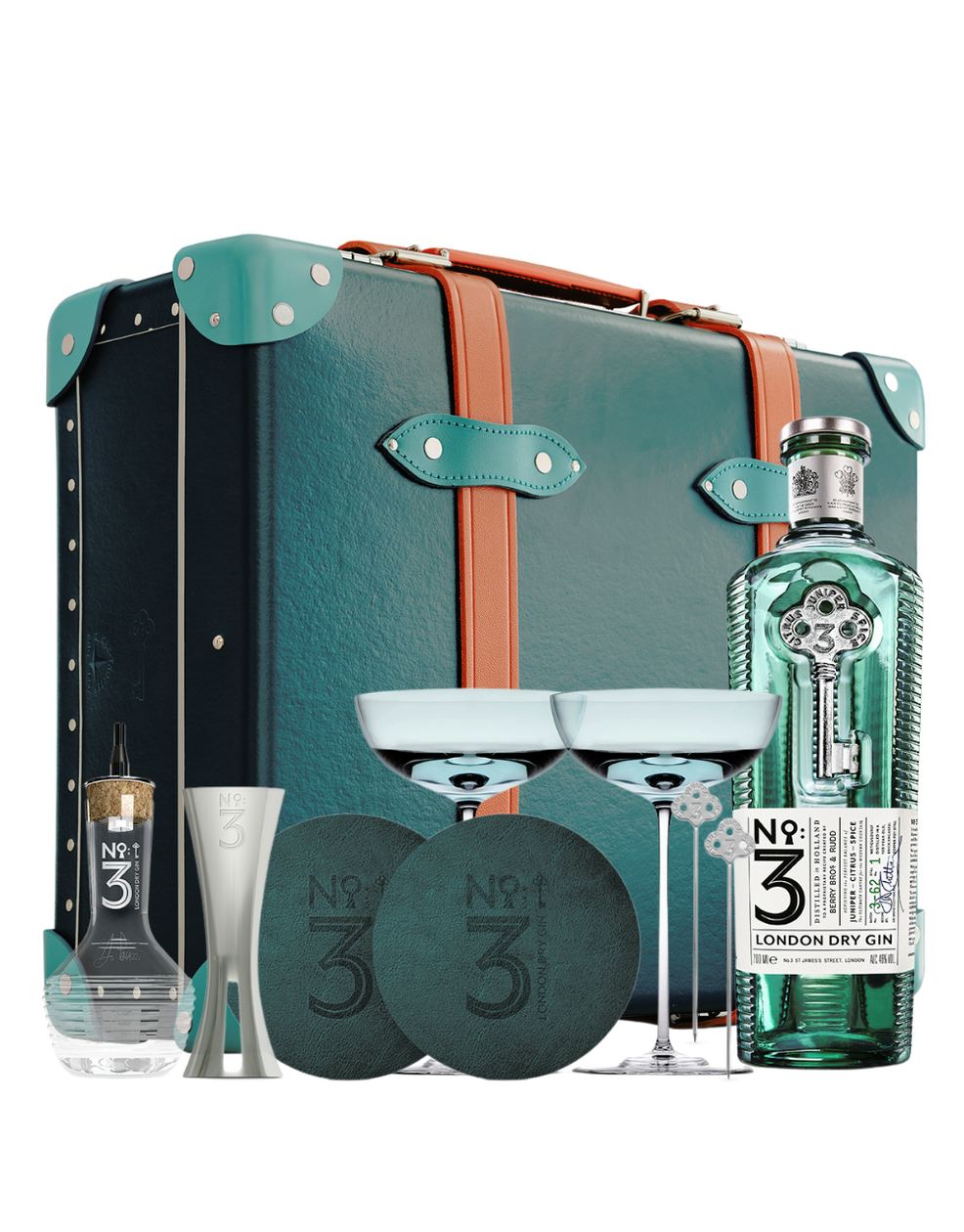 NO 3 LONDON DRY GIN MARTINI CASE GLOBE TROTTER UNRIVALLED LIQ