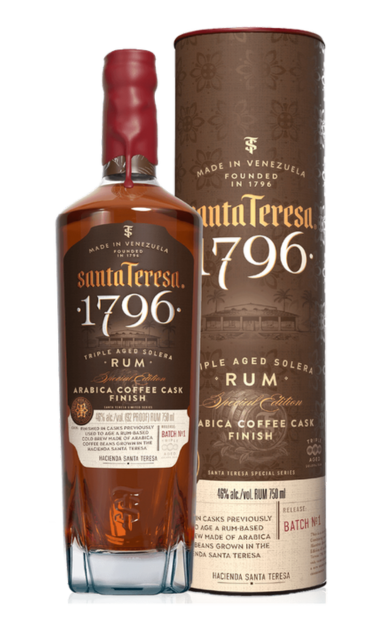 SANTA TERESA 1796 RUM TRIPLE AGED SOLERA ARABICA COFFEE CASK FINISH VENEZULA 750ML LIQ