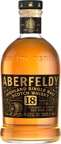 ABERFELDY SCOTCH SINGLE MALT FINISHED IN TUSCAN RED WINE CASKS 18YR 750ML LIQ