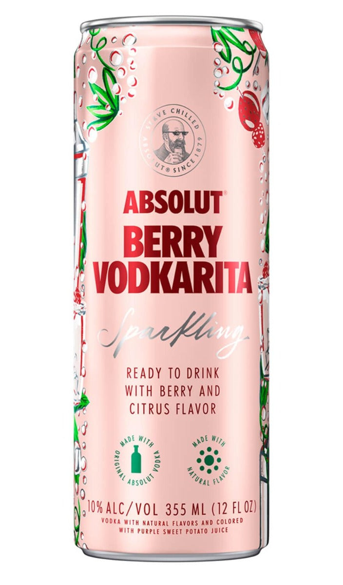 ABSOLUT BERRY VODKARITA SPARKLING RTD 4X355ML CANS Spirits
