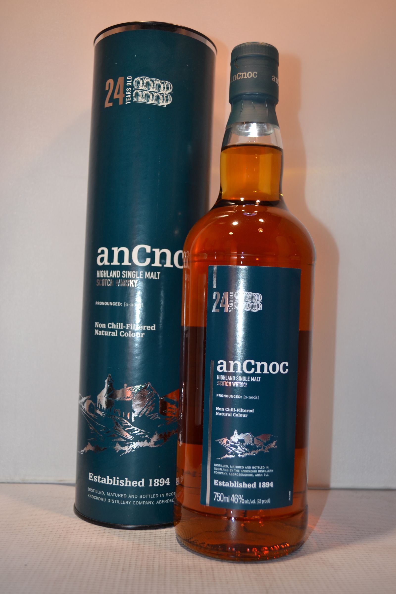 ANCNOC SCOTCH SINGLE MALT NON CHILL FILTERED HIGHLAND 92PF 24YR 750ML - Remedy Liquor