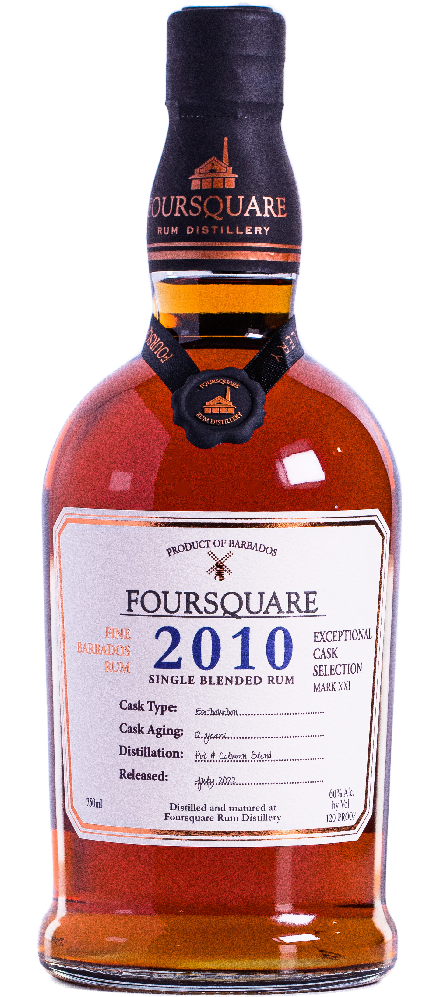 FOURSQUARE RUM SINGLE BLENDED EXCEPTIONAL CASK SELECTION BARBADOS 2010 750ML LIQ