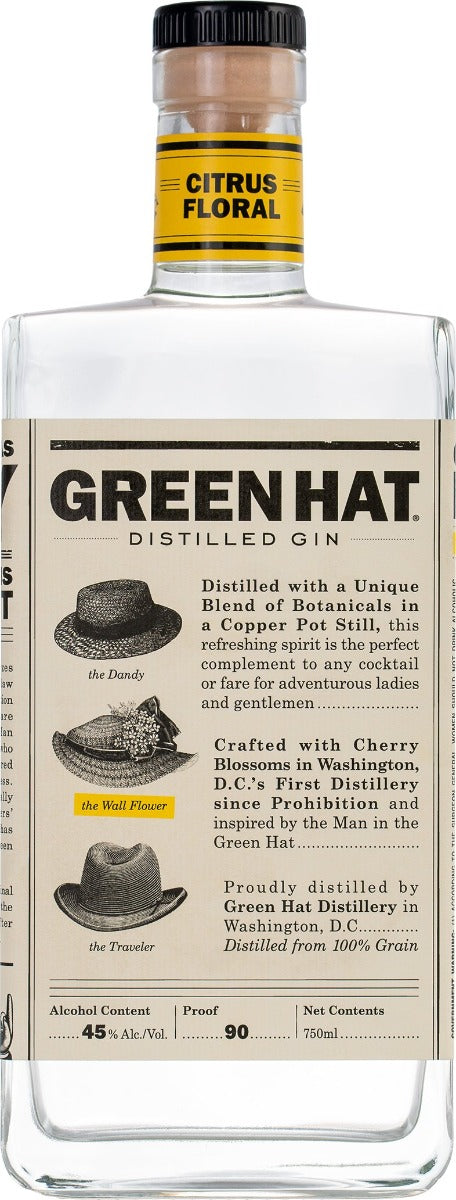GREEN HAT GIN CITRUS FLORAL WASHINGTON DC 750ML Spirits