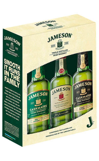 JAMESON WHISKEY ASSORTED ( TRIPLE, IPA, STOUT ) IRISH 3X375ML Spirits