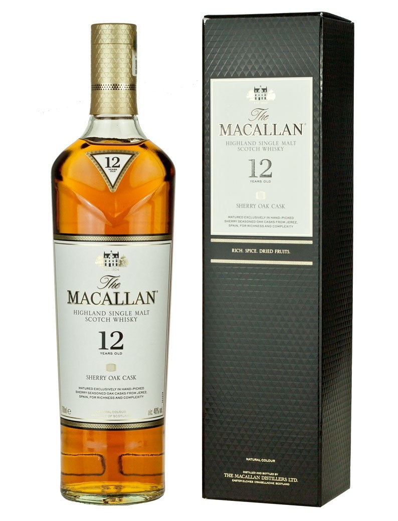 MACALLAN SCOTCH SINGLE MALT SHERRY OAK CASK 12YR 750ML Spirits