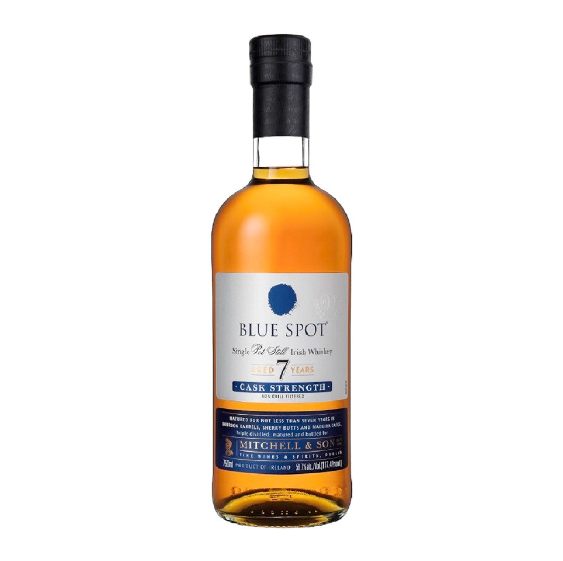 BLUE SPOT WHISKEY SINGLE POT STILL CASK STRENGTH IRISH 7YR 750ML Spirits