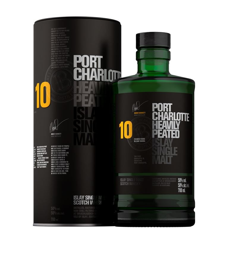 BRUICHLADDICH SCOTCH SINGLE MALT PORT CHARLOTTE HEAVILY PEATED 10YR 750ML Spirits