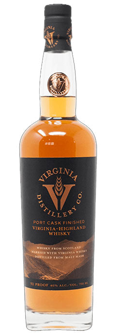 VIRGINIA DISTILLERY WHISKEY PORT CASK FINISHED AMERICAN 750ML Spirits