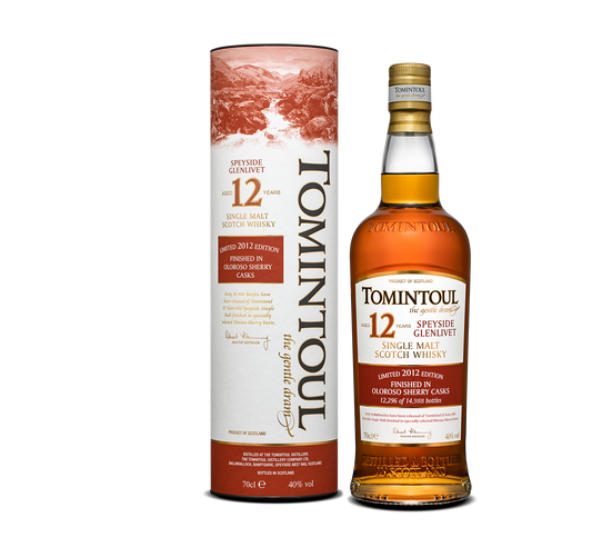 TOMINTOUL SCOTCH SINGLE MALT SPEYSIDE OLOROSO SHERRY CASK FINISH GFT PK 12YR 750ML Spirits