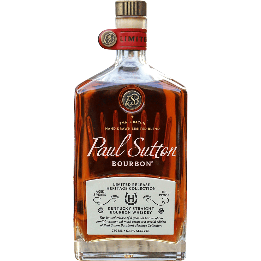 PAUL SUTTON BOURBON WHISKEY STRAIGHT HERITAGE COLLECTION LIMITED RELEASE 8YR KENTUCKY 750ML LIQ