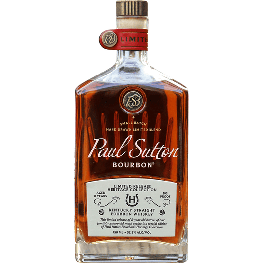 PAUL SUTTON BOURBON WHISKEY STRAIGHT HERITAGE COLLECTION LIMITED RELEASE 8YR KENTUCKY 750ML LIQ