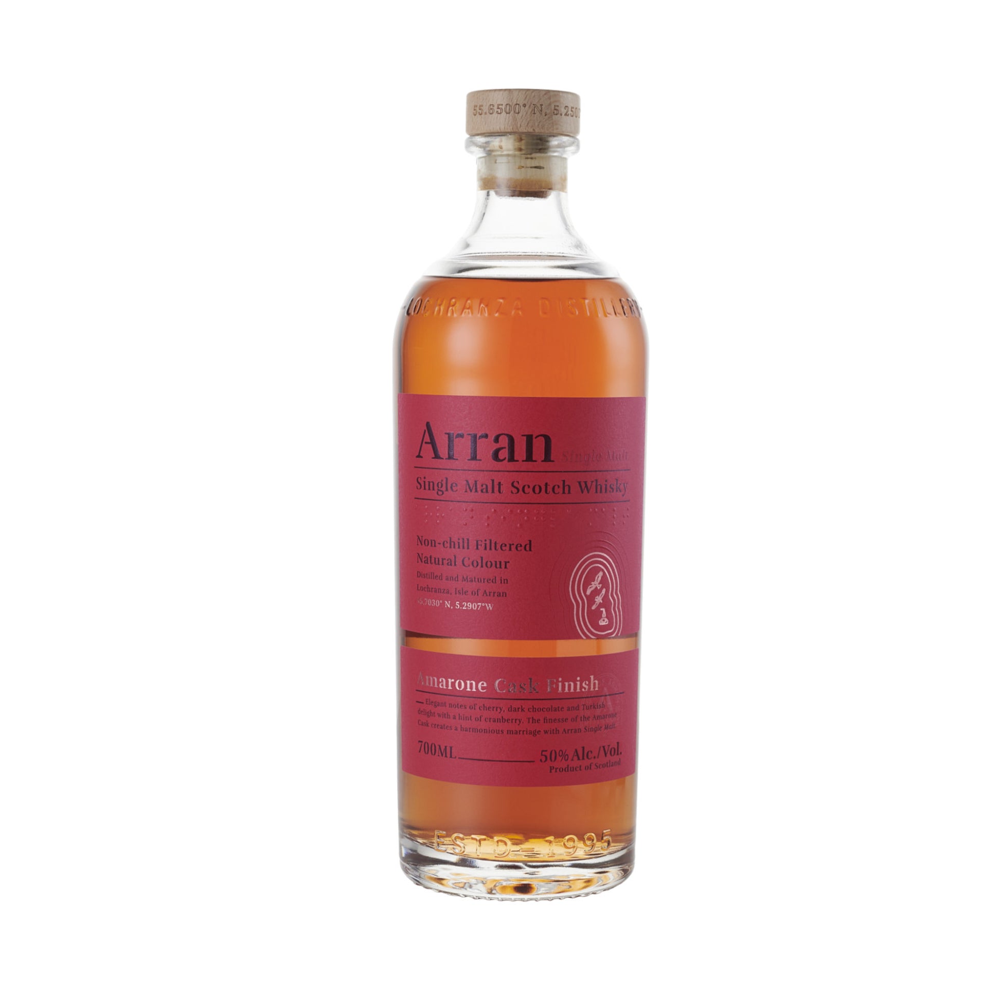 ARRAN MALT SCOTCH SINGLE MALT AMARONE CASK FINISHED 100PF 700ML Spirits